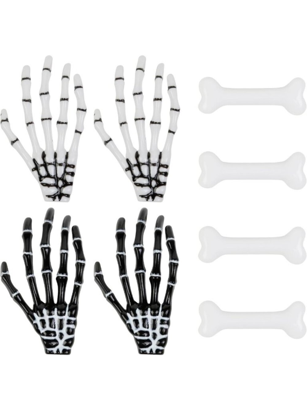 8Pcs Skull Hand Bone Hair Clips - Halloween Hair Accessories for Cosplay